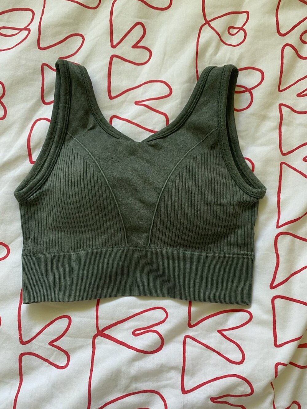 Pro-Fit Seamless Ribbed Sports Bra / Athleisure Crop Top